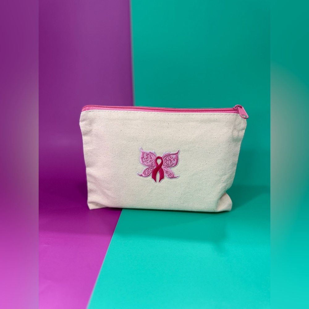 Pencil Pouch: Breast Cancer Butterfly